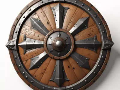 Medieval Viking Warrior Shield 3D model