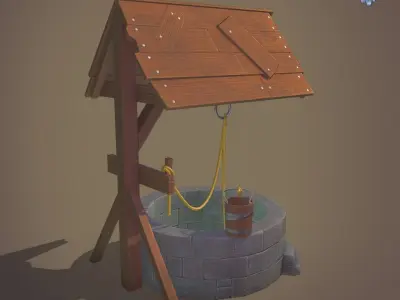 Wishing Well Low-poly 3D model
