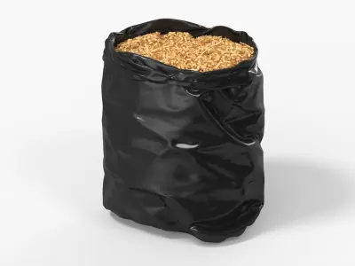 Wood Shavings in Plastic Bag Natural 3D model