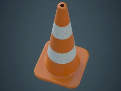 Traffic Cone 4A Low-poly 3D model