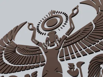 Egyptian Symbols - 057 - Topology Low-poly 3D model