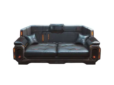 scifi asset couch cyberpunk style realistic starwars 3D model
