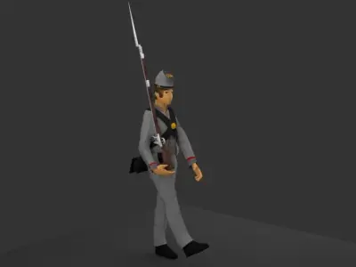 CIVIL WAR SOLDIERS Low-poly 3D model