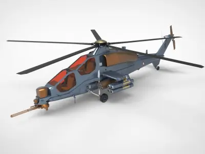 Agusta A129 Mangusta mettalic 3D model