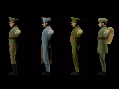 CZECHOSLOVAK WORLD WAR CHARACTER PACK Low-poly 3D model
