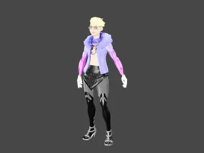 Cyberpunk Female Low-poly 3D model