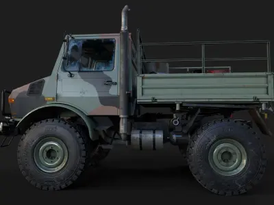 Unimog Military Low-poly 3D model
