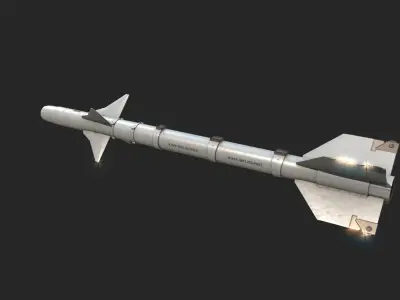 Chinese PL9 Infrared guided Air-to-Air missile PL-9 Low-poly 3D model