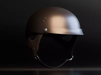 Motorcycle Half Helmet Free 3D model
