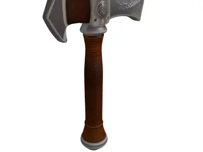 Fantasy Forged Battle Axe 3D model