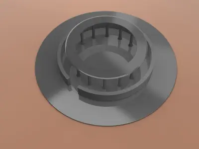 Temple circular pedestal 3D model