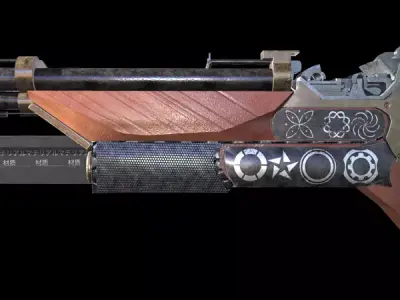 Gun With Sword Low-poly 3D model