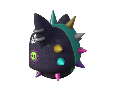 Roblox Hat Knitted Spike Helmet Cat Ears 3D Model Low-poly 3D model