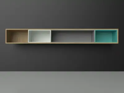 Shelf Bookcase shelving wood colorful furniture set Artrzcinski Low-poly 3D model