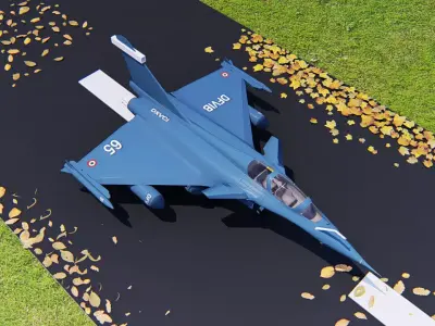 Rafale fighter plane 3D model Low-poly 3D model