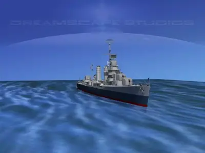 Gleaves Class Destroyer USS Ingraham DD444 3D model