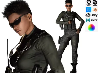 Raven Steele -Warrior Queen of the Frontlin Low-poly 3D model