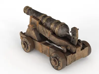 Battle Cannon Low-poly 3D model