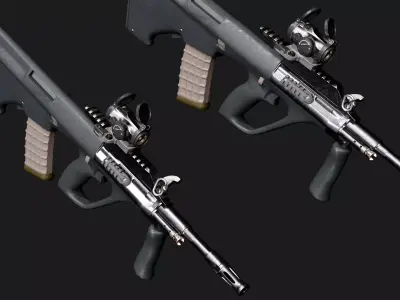 Steyr AUG A3 M1 with Aimpoint CompM4 Low Poly Weapon Low-poly 3D model