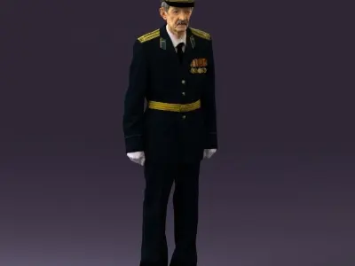 Old man in veteran suit 0915 3D model