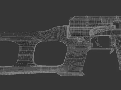 Soviet Special Sniper Rifle VSS AKA Vintorez Low-poly 3D model