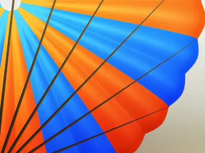 Parachute Orange and Blue 3D model