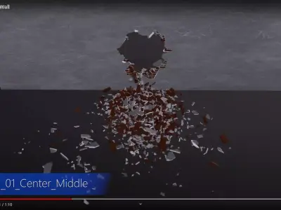 BrickWall 01 Center Middle Low-poly 3D model