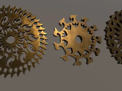 Steampunk Gear Pack Low-poly 3D model