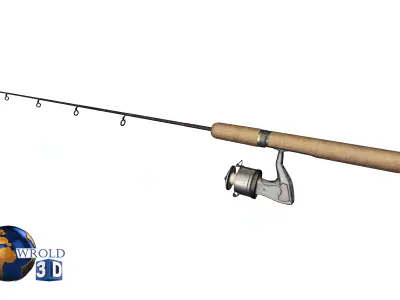 Fishing Rod Lowpoly 3d model Low-poly 3D model