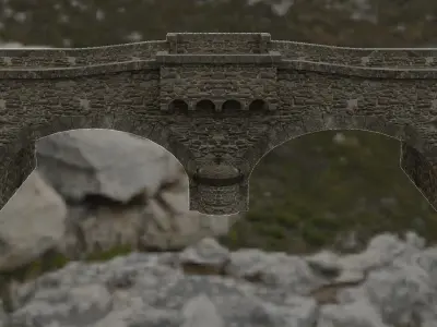 Stone Bridge Free low-poly 3D model