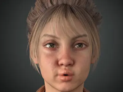 Realistic women modular character female f1 Low-poly 3D model