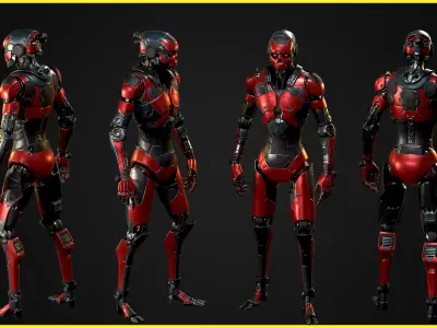 Sci-fi Robot Character 01 Low-poly 3D model