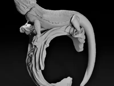 Bearded Dragon Ring - Reptile Pet Ring - 3D Print Jewelry 3D print model