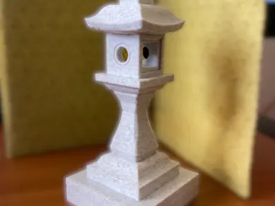 Japanese Stone Lantern Curved - Japan Collection 3D model