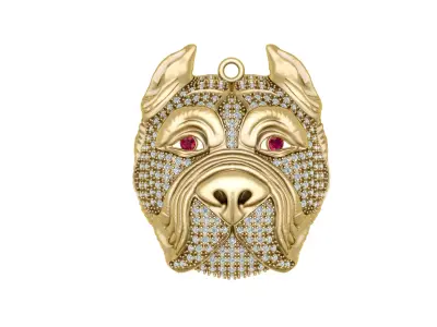  Dog Head Pendant 3D model