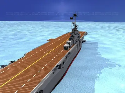 Ticonderoga Carrier CV-38 USS Shangri-La 3D model
