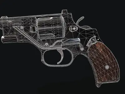 Revolver Stechkin Low-poly 3D model