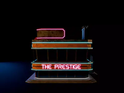 SCIFI CYBERPUNK FUTURISTIC NEON BUILDING 01 Low-poly 3D model