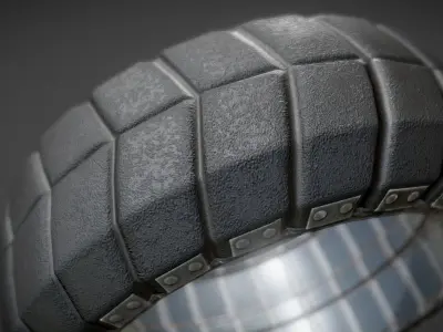 Futuristic Tire Old Version Low-poly 3D model