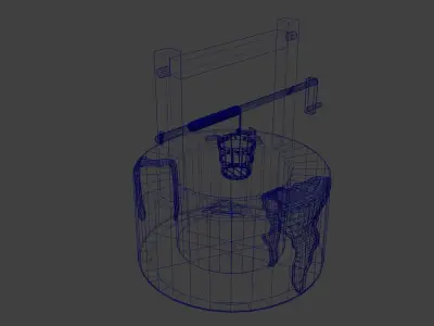 Simple Medieval Well Low-poly 3D model