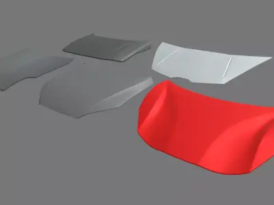Car Bonnet Pack 01 Low-poly 3D model