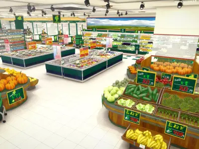 Japanese Supermarket 3D model purchase
