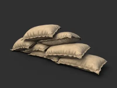Low poly Sandbag Pack 200203 Free low-poly 3D model