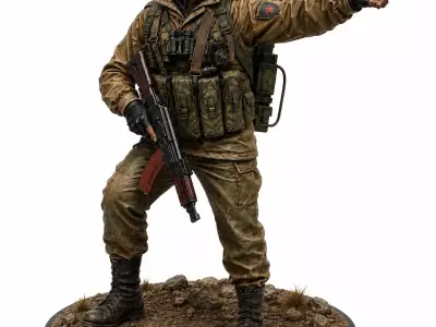 Battlefield Squad Leader STL Modern Military Miniature Model 3D print model