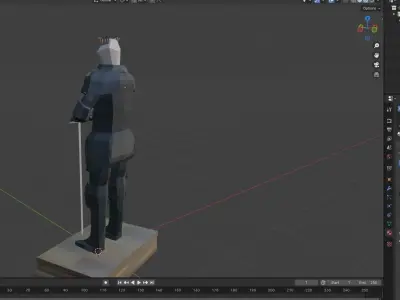 Knight Statue Low-poly 3D model