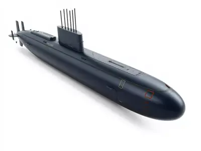 Navy Submarine model pack Low-poly 3D model