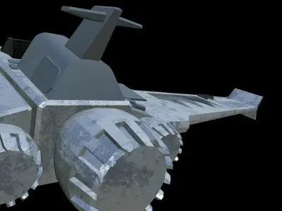 Low Poly Spaceplane Fighter Jet 3D Model Low-poly 3D model