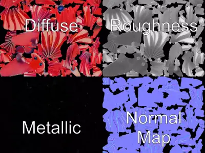 Vibrant Betta Fish model pack Low-poly 3D model