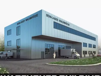 Warehouse Building 01 Low-poly 3D model