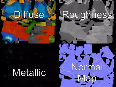 Vibrant Parrot Character model pack Low-poly 3D model